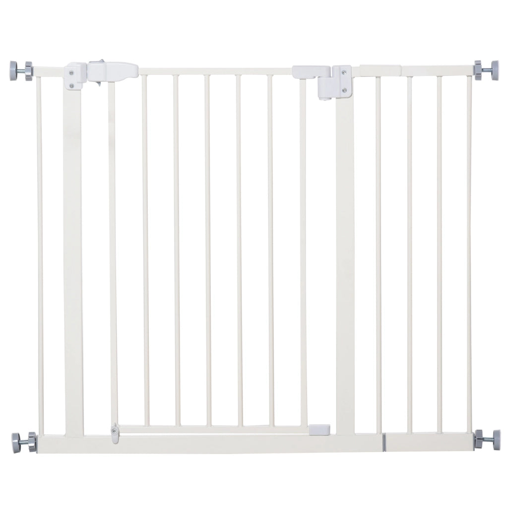 Porta per Cani Regolabile con Chiusura Automatica ¨C zephmum ¨C Bianco 74-97.5x76.2 cm