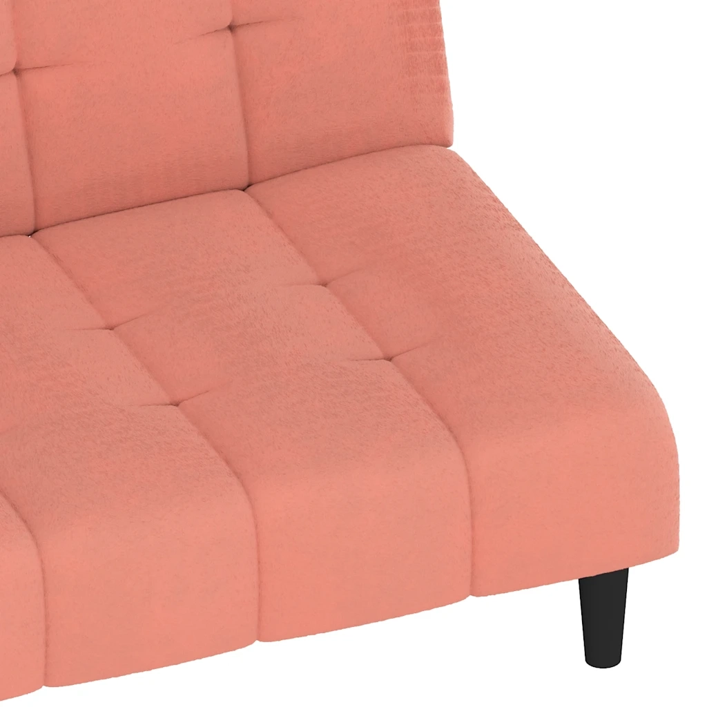 Divano Letto a 2 Posti Rosa in Velluto 375767