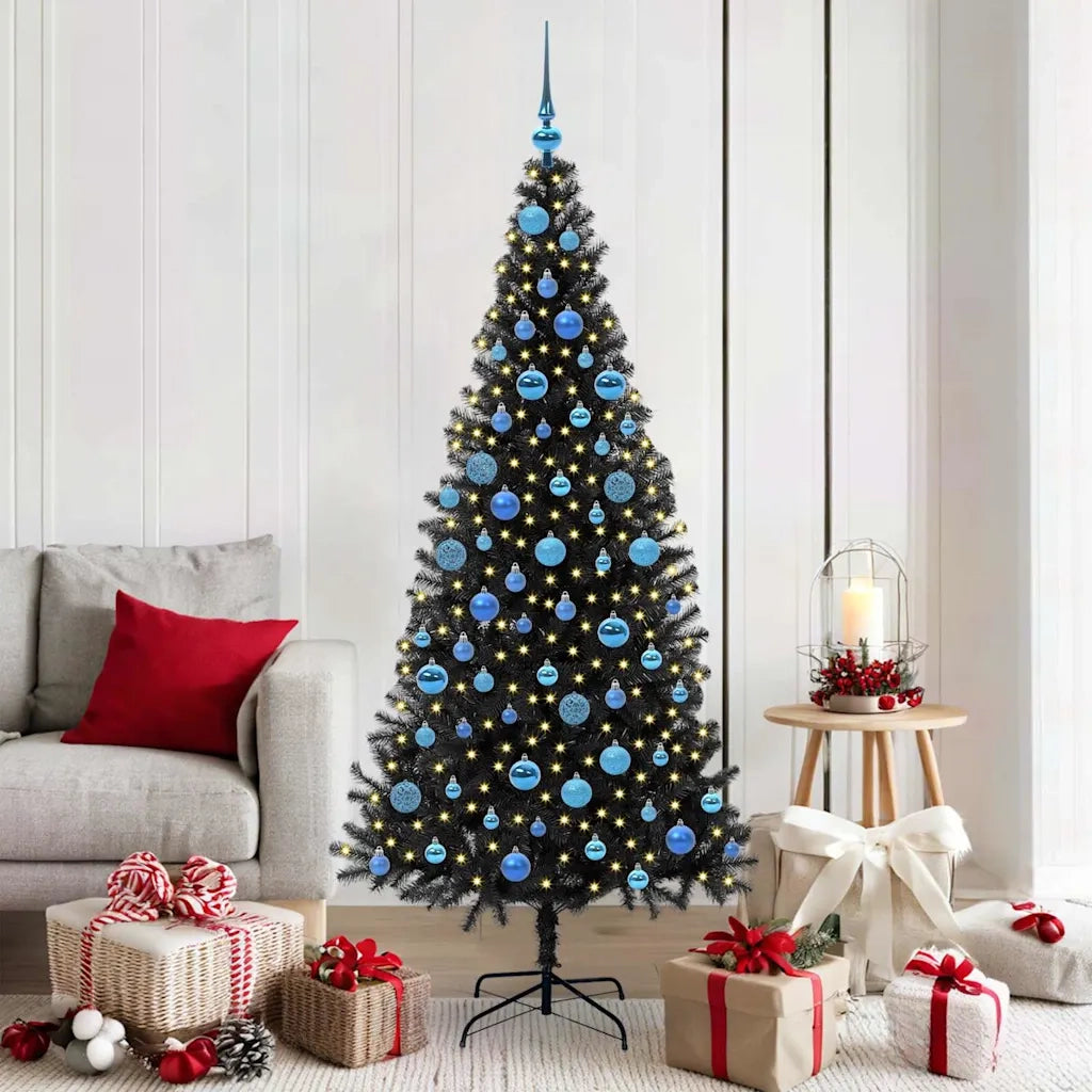 Albero di Natale | Decorazioni natalizie con 300 LED con supporto Nero 180 cm PVC