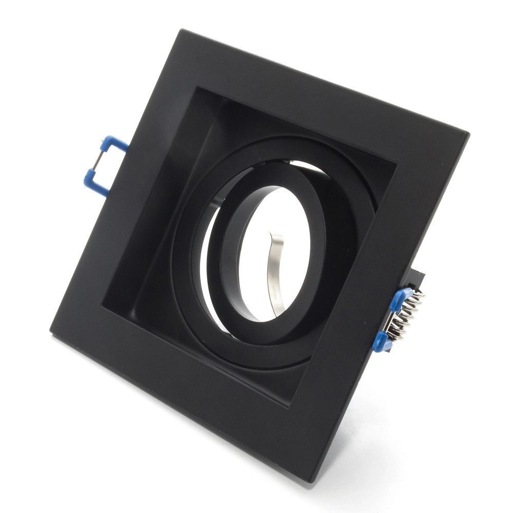 Trade Shop - Faretto Led Incasso Quadrato Smart Alexa Google Lampada Gu10 5w Wifi Rgb Cct 9cm - Nero