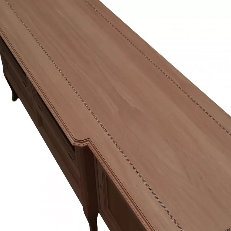 Porta tv classico in legno 2 ante 2 cassetti 2 ribalte finitura bassano l.220 p.50 h.55 - Mobili 2G