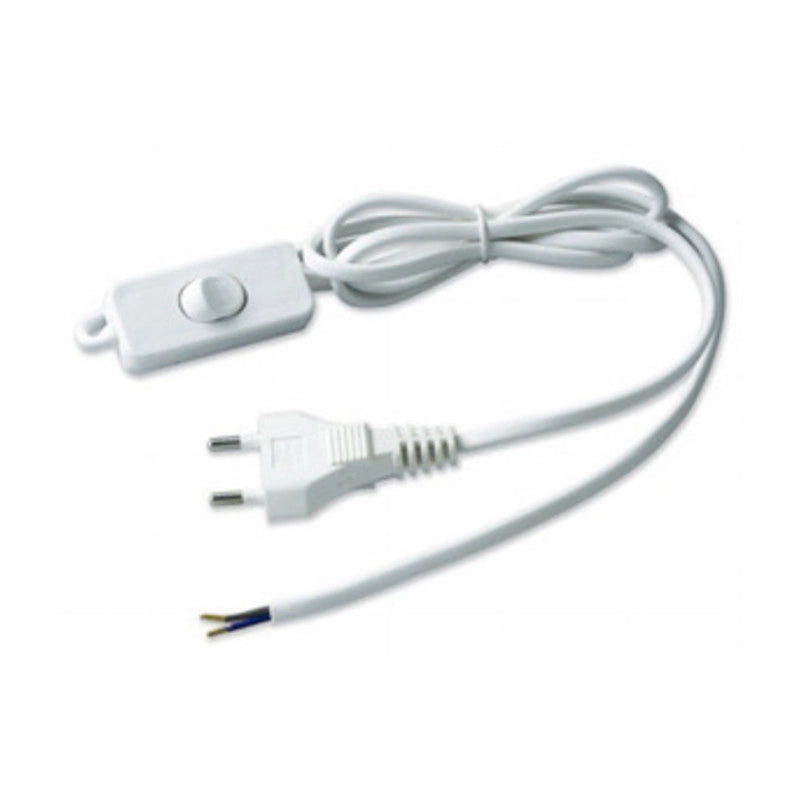 CAVO 1,5 M 2X0,75 C/INTERRUTTORE BIANCO- ELECTRALINE 3PMARK- 1,0 pz