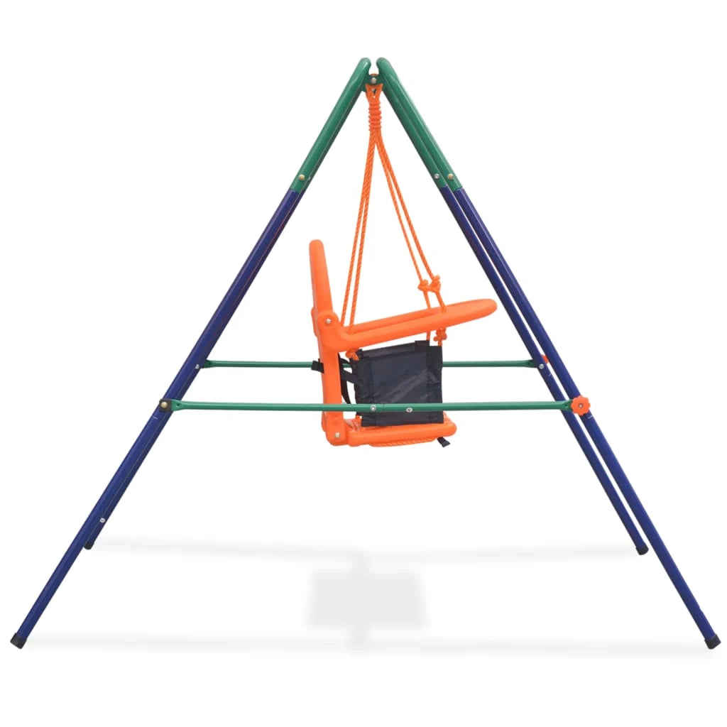 Altalena per bambini con cintura di sicurezza arancione 02_0004790