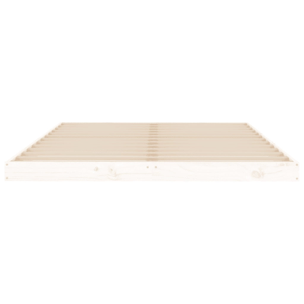 Letto senza Materasso Bianco 135x190 cm Legno Massello di Pino 823470