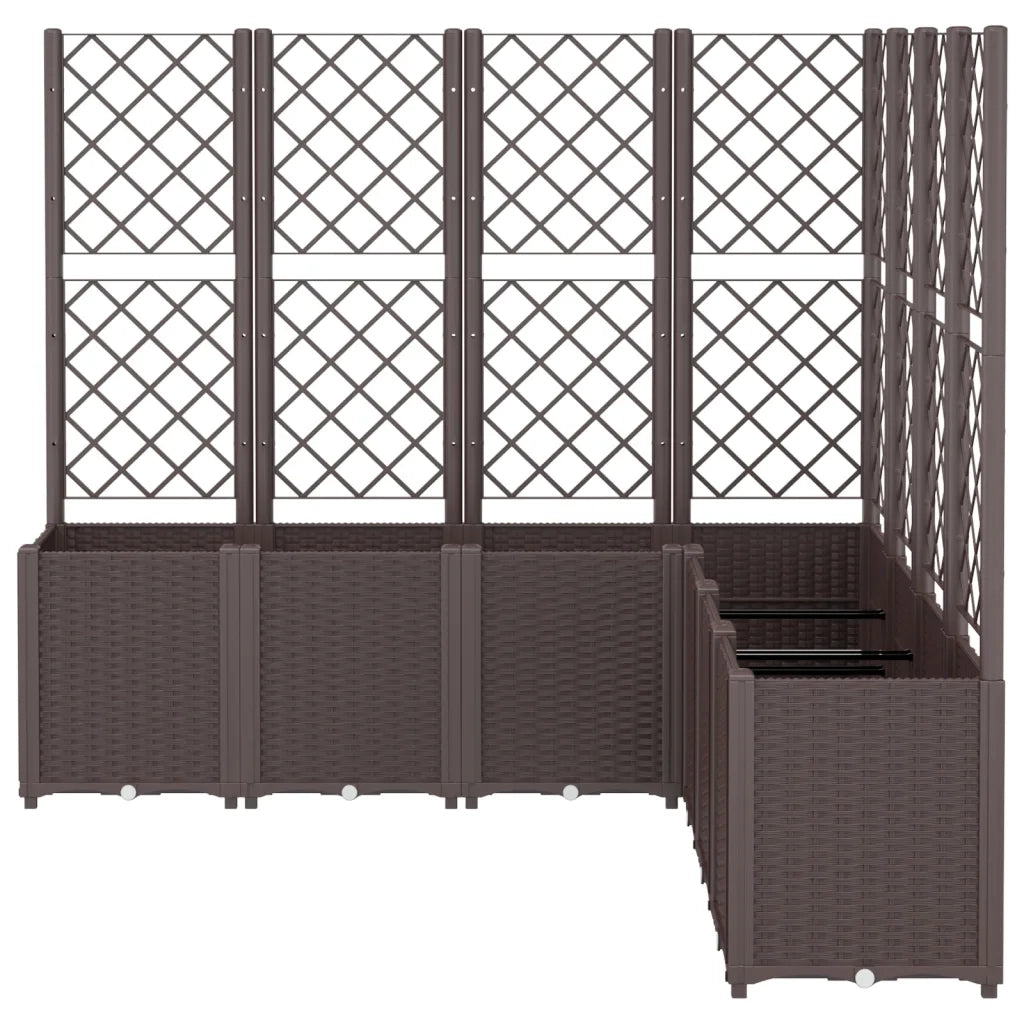 Fioriera da Giardino con Traliccio Marrone 160x160x140 cm in PP 367885