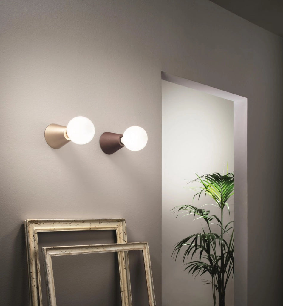 PLAFONIERA FOG 1 LUCE ATTACCO E27 ORO IN ALLUMINIO SENZA LAMPADINA