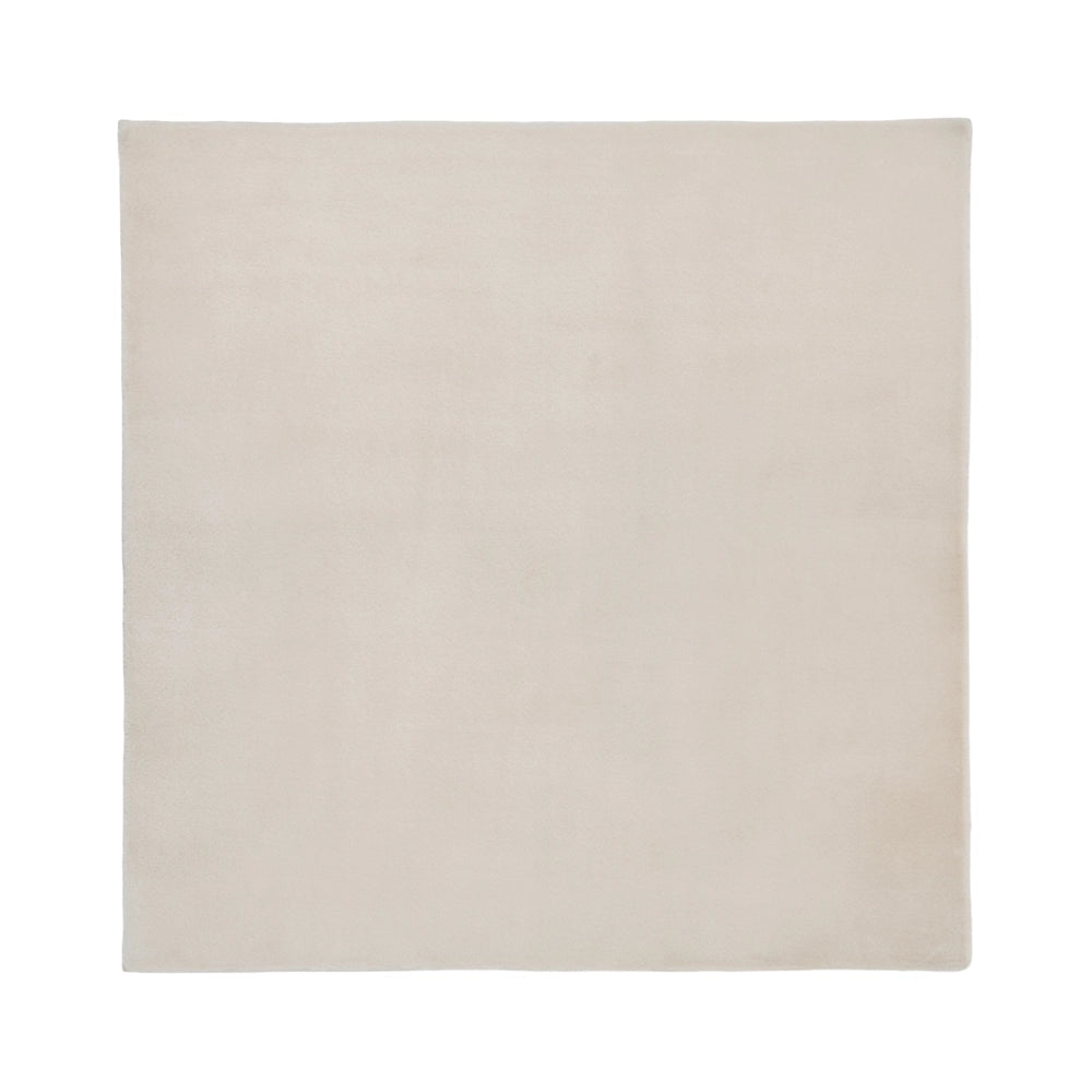 Tappeto beige chiaro in pelliccia sintetica 160 x 160 cm, a pelo lungo, quadrato, per soggiorno, con retro in poliestere, moderno