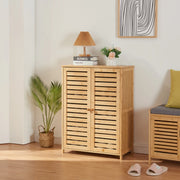 Armadietto Scarpiera Klamp 87,5 x 66 x 33 cm Bambù Naturale [en.casa]
