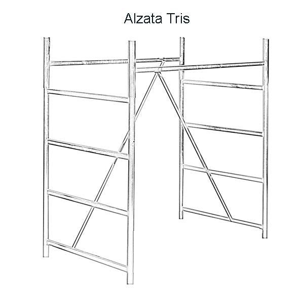 Trabattello TRIS  base 130x80  altezza di lavoro mt 3,20