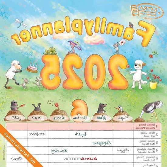 Calendario Familiare 2025 - Organizzato e Colorato - 30x30cm