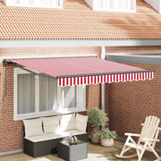 vidaXL Tenda Retrattile Striscia Rossa e Bianca 300x250 cm Tessuto