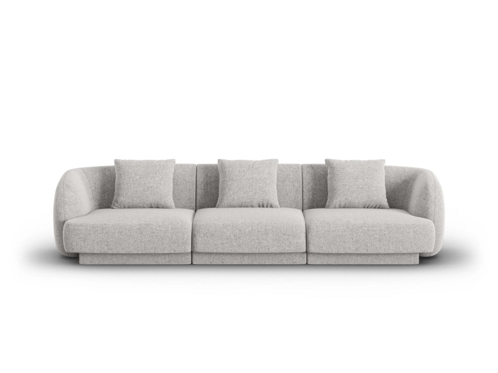 Cosmopolitan Design - Divano "Tulum" 3 posti in ciniglia grigio chiaro 