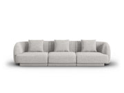 Cosmopolitan Design - Divano "Tulum" 3 posti in ciniglia grigio chiaro 