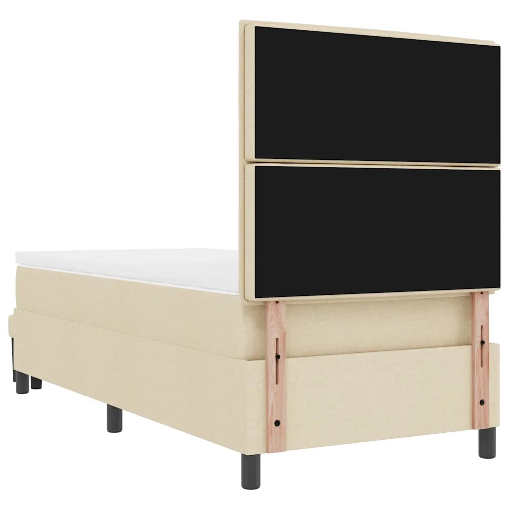 Letto a molle con cuscino Crema 100 x 200 cm Tessuto 3343972
