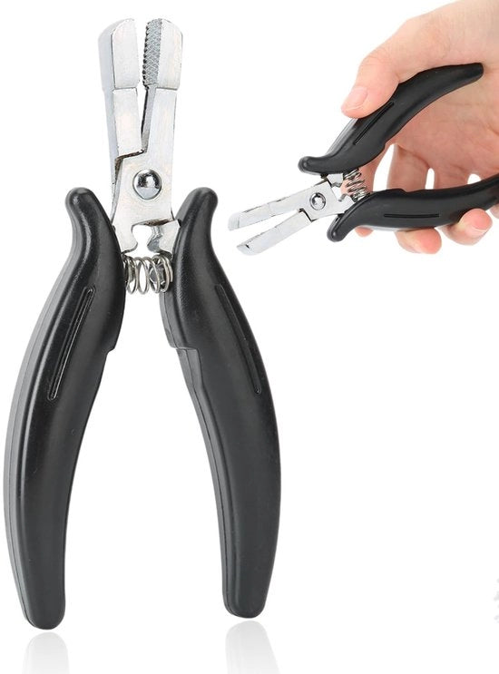 Strumento Professionale per Estensioni Capelline - Pinze per Estensioni Capelline - Maniglia Ergonomica Antiscivolo - Disegno a Maglia Unico per Denti - Adatto per Stilismo Capellino - Facile da Utilizzare - Estensioni Capelline