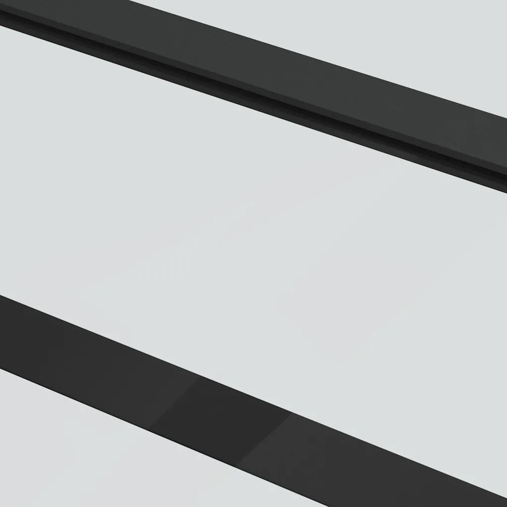 Porta Scorrevole con Ferramenta Nera 102x205 cm in Vetro ESG
