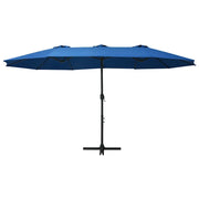 Ombrellone da Esterni-Ombrello da giardino Palo in Alluminio 460x270cm Blu