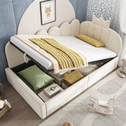 Daybed in velluto beige 90x190 forma L vano idraulico design a corona