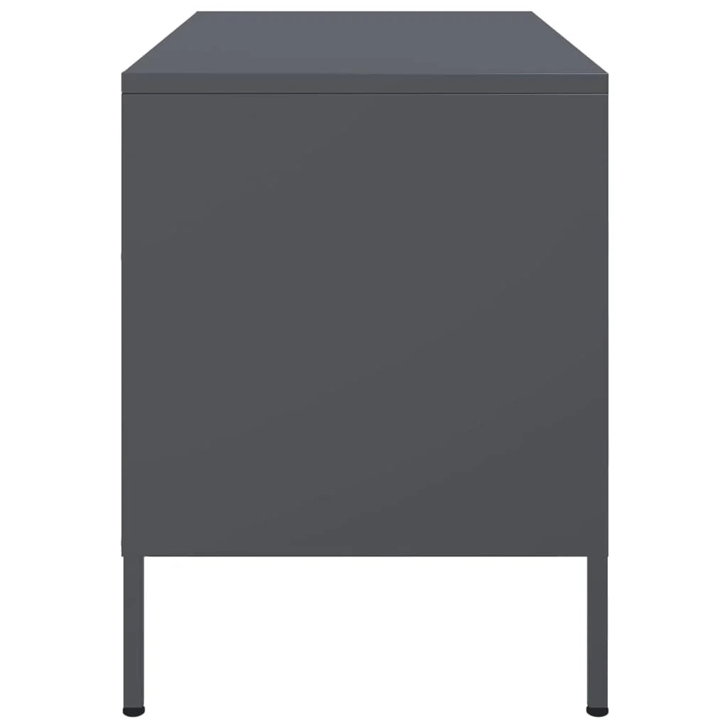 Mobile TV multimediale scaffale TV credenza mobile TV sala da pranzo soggiorno camera da letto 2 pezzi antracite 68 x 39 x 50,5 cm acciaio antracite 02_0028571