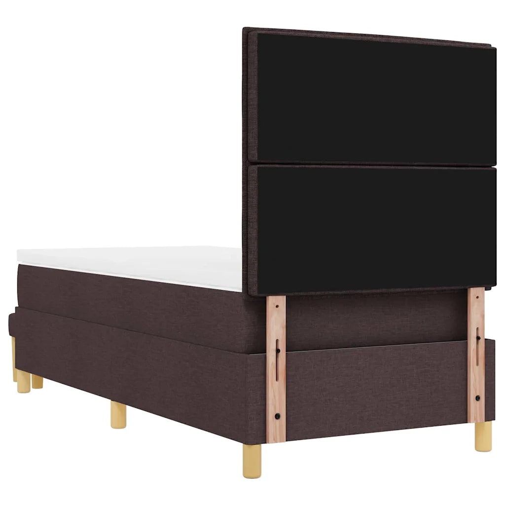Letto a molle con testiera Marrone scuro 200 x 90 cm Tessuto 3344201