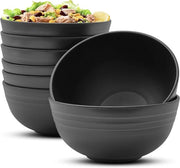 Set di Insalatiera 8 pezzi – Cucchiaino di plastica riciclabile – colore nero – alta qualità – BPA gratuito – resistente alle cadute – leggero – adatto per il campeggio, snack e pasta – adatto per bambini e adulti