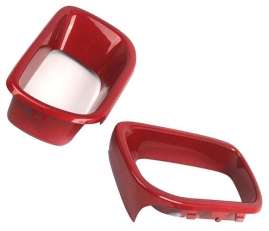Copricerchione anteriore con apertura di ventilazione - Compatibile con Mini Cooper F55/F56/F57 2014-2021 - Rosso - ABS - Sinistra/Destra - Reticolo di ventilazione
