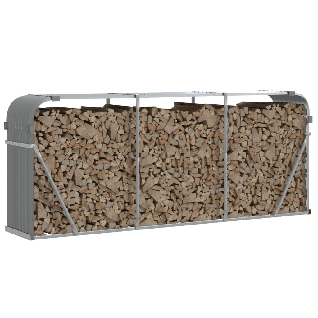 Portalegna chiaro 234 x 45 x 100 cm acciaio zincato grigio 02_0043813