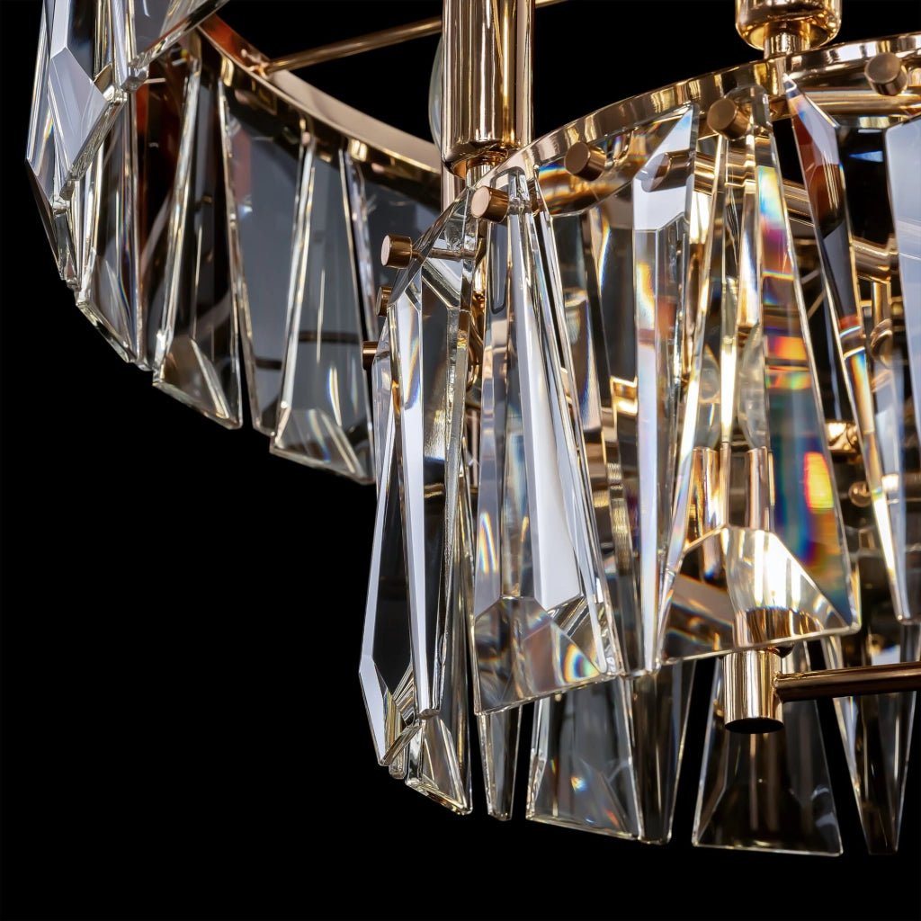 Maytoni Lampadario contemporaneo Puntes 12 luci E14 oro metallo cristalli