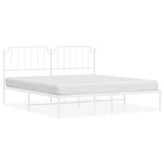 Letto matrimoniale | Letto per adulti | Giroletto con Testiera Metallo Bianco 183x213 cm