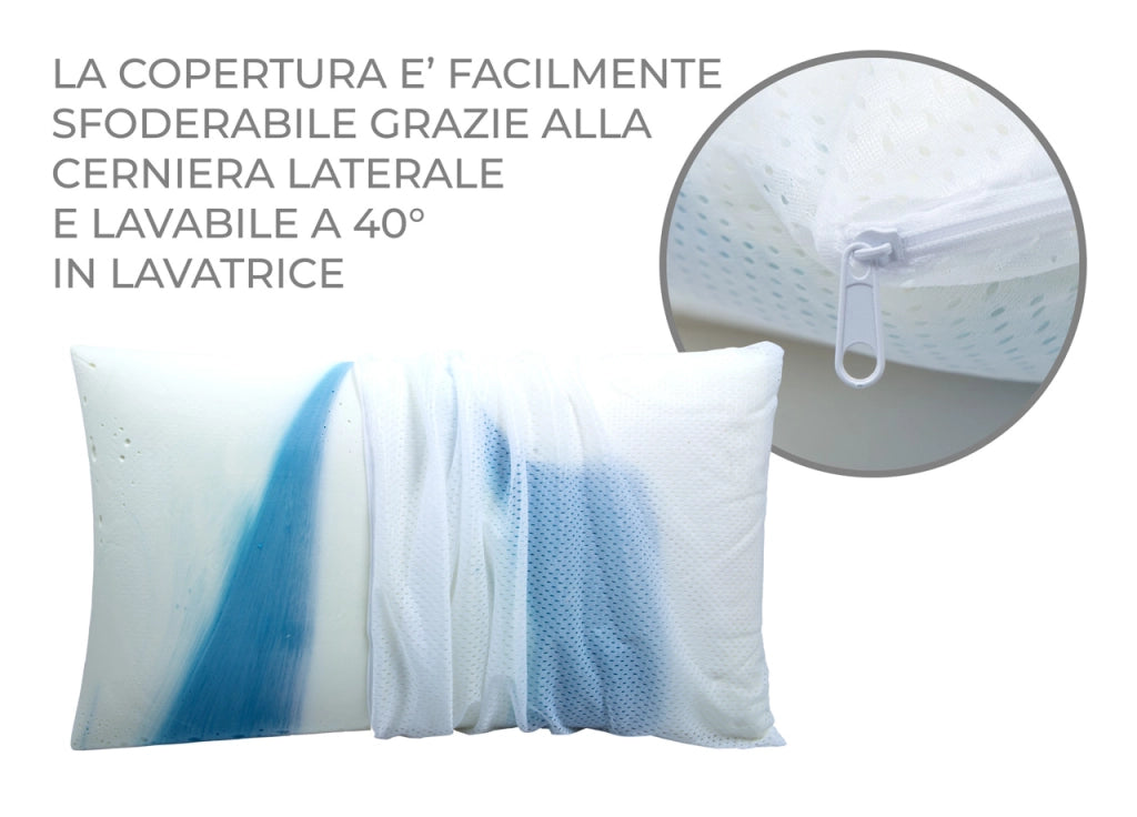 Guanciale Cuscino Letto Memory Anallergico Traspirante Termosensibile Gel