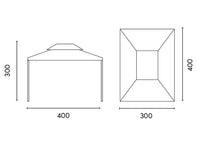 Gazebo da Giardino in Alluminio 3X4m Vorghini Blind Ecrù