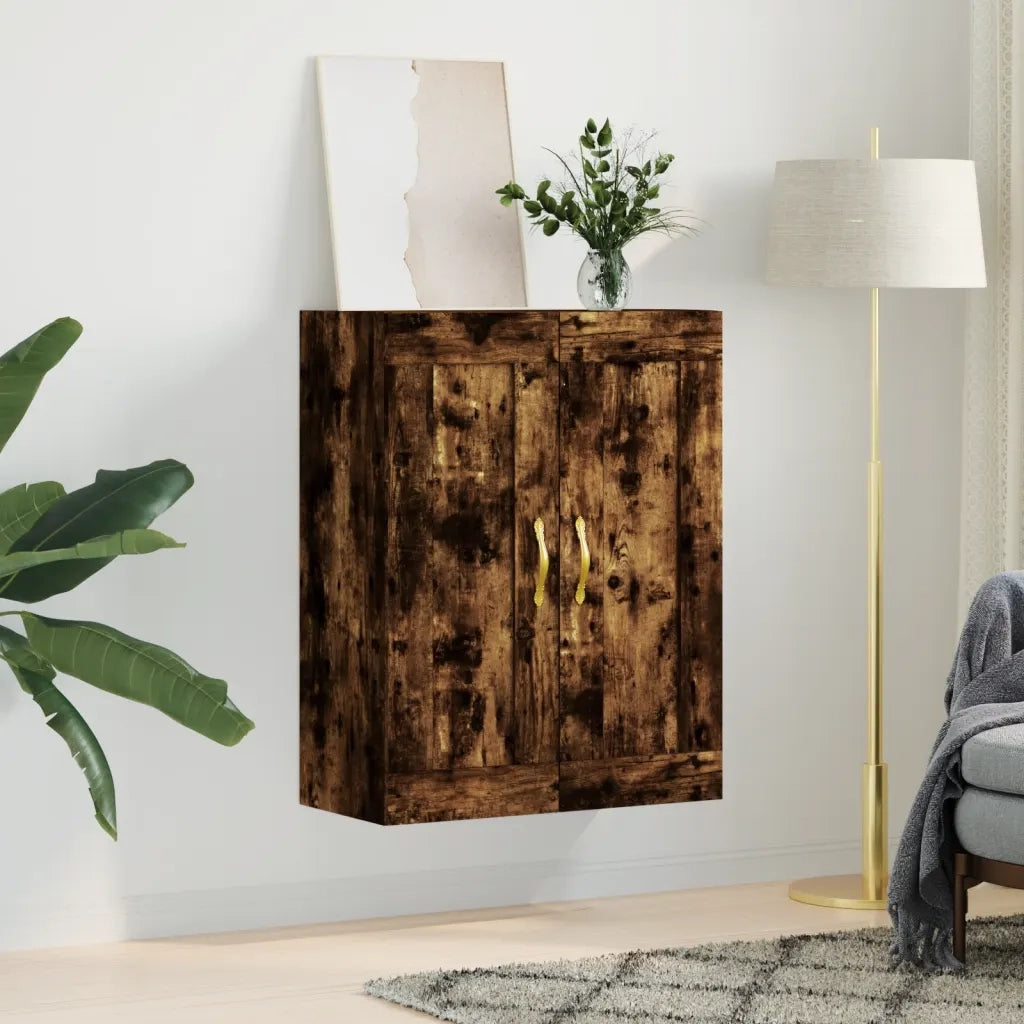 Armadietto a Muro | Mobile a Parete Rovere Fumo 69,5x34x90 cm in Legno Multistrato
