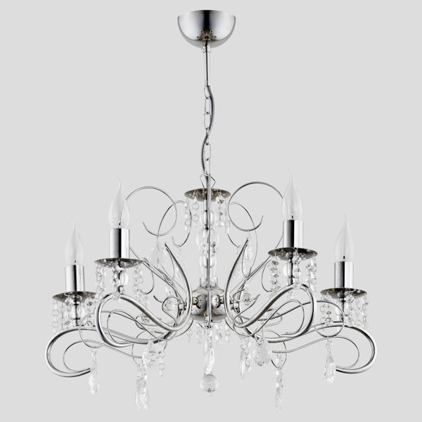 Lampadario ASTOR cromato cristallo 5xE14 Alfa 21585