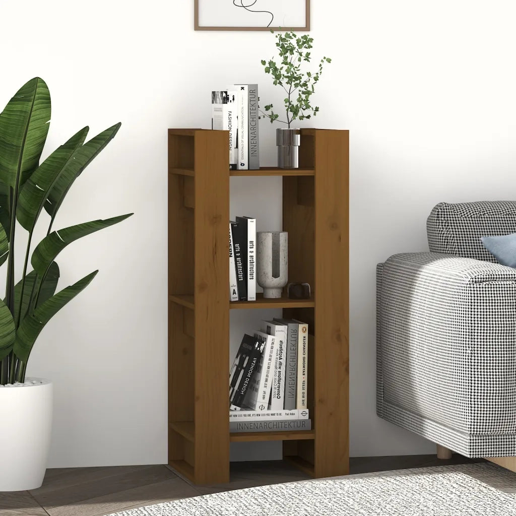 Libreria Divisorio-Scaffale per Libri-Mobile di Stoccaggio ambra 41x35x91 cm in Legno Massello