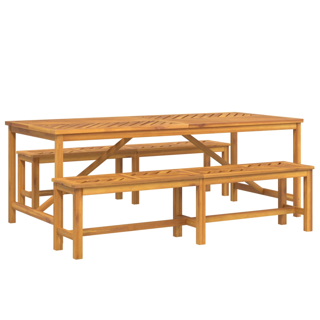 Set da pranzo da giardino 3 pezzi, legno massello di acacia