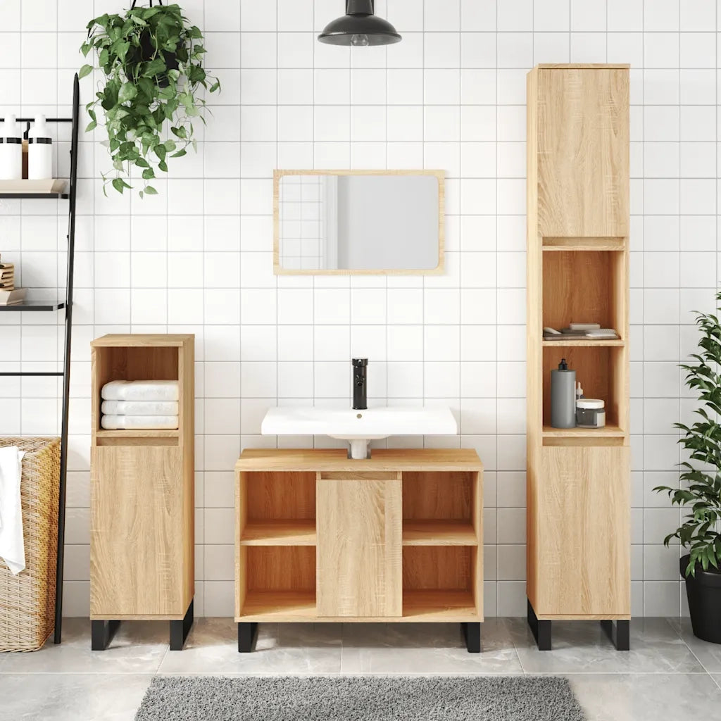 Mobile da Bagno | Armadio da bagno Rovere Sonoma 80x33x60 cm in Legno Multistrato
