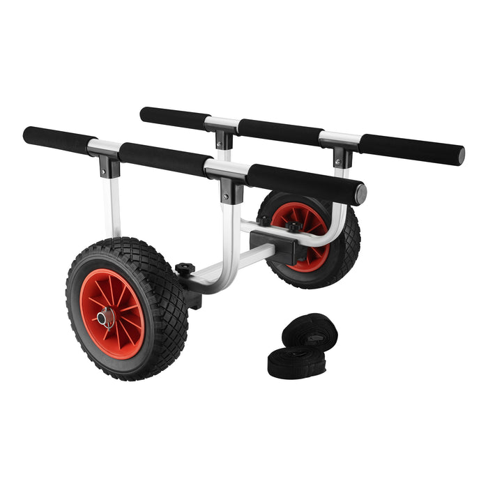 Carrello da trasporto per kayak In alluminio con ruote in PU Ø 22 cm Larghezza regolabile Max 90 kg
