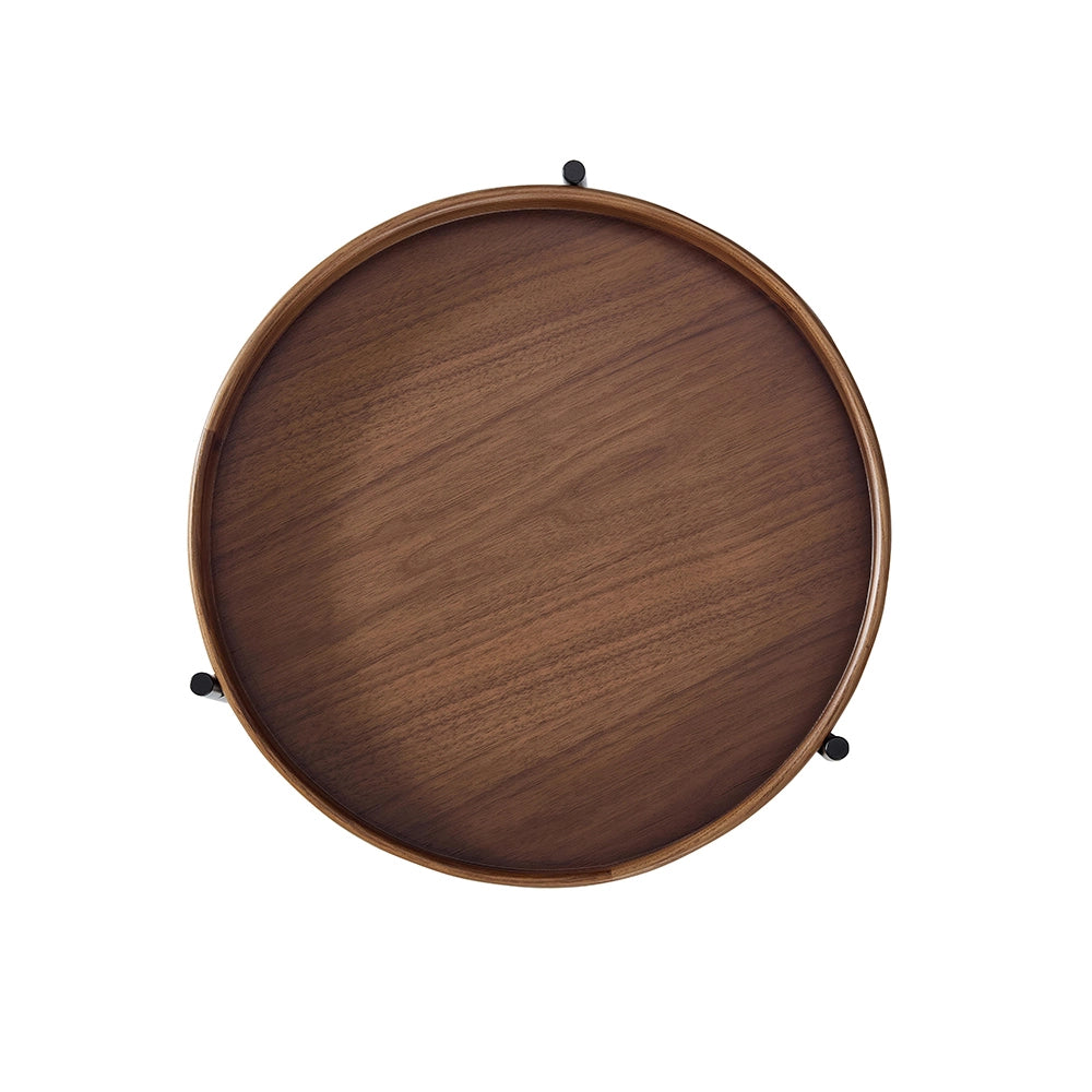 Tavolino moderno a due livelli - Xylo - 44*44*48 - Legno e ferro