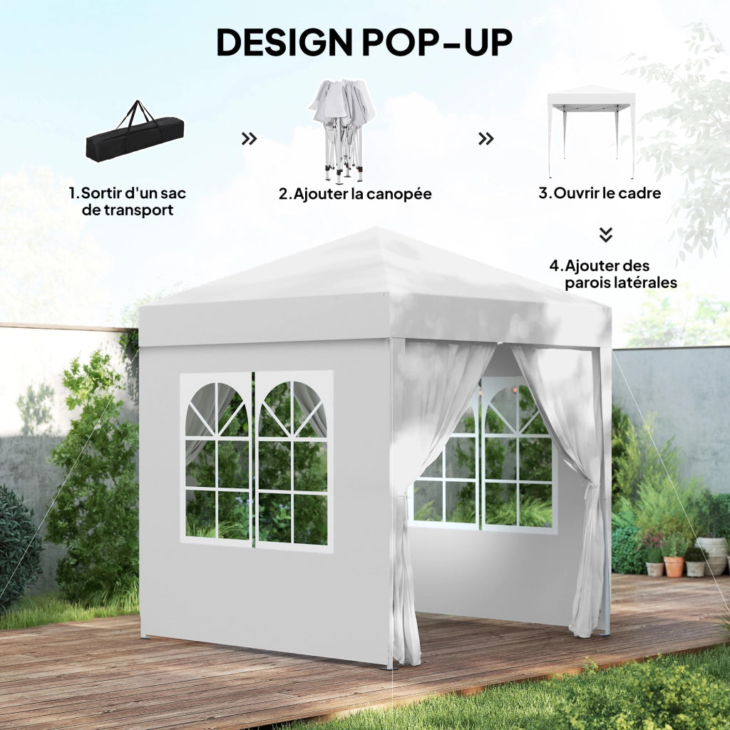 Tonnelle da giardino pieghevole ¨C zephmum ¨C bianco 200x200 cm