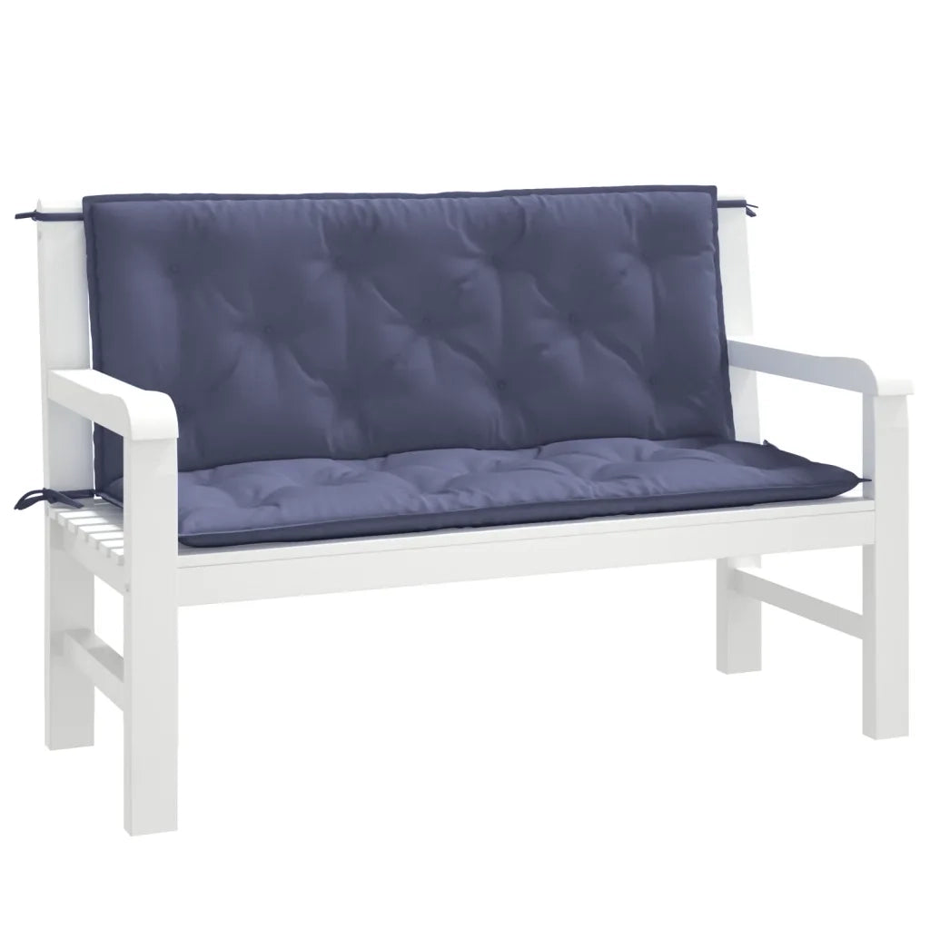 Cuscini per Panca 2 pz Blu Marino 120x50x7cm in Tessuto Oxford 379064