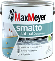 Smalto Satinato All'Acqua Poliuretanico, Colore Bianco, 2L
