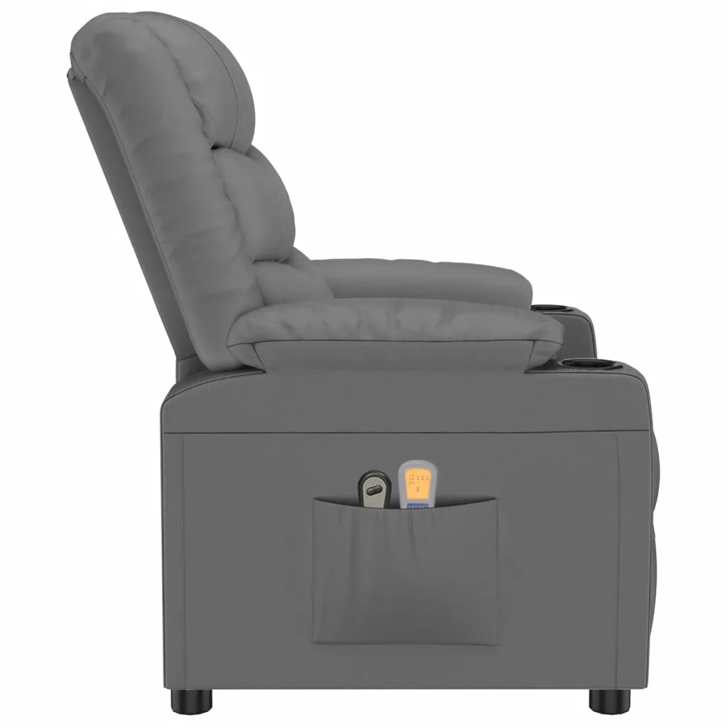 Poltrona Massaggiante Elettrica Grigio Similpelle cod mxl 32093