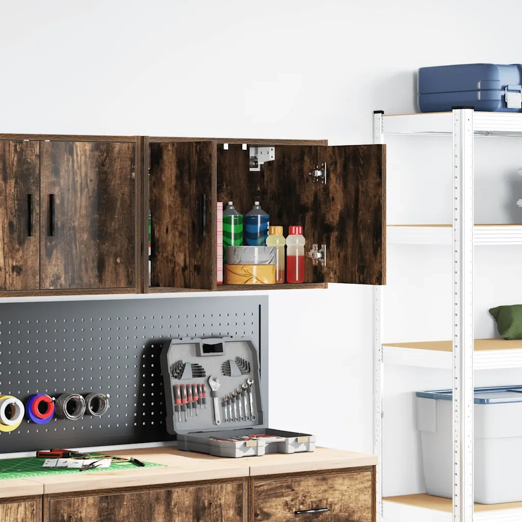 Pensile per Garage Rovere Fumo in Legno Multistrato 860651