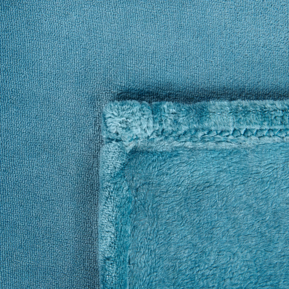 Coperta plaid in poliestere blu 200 x 220 cm morbido durevole letto divano soggiorno stile classico