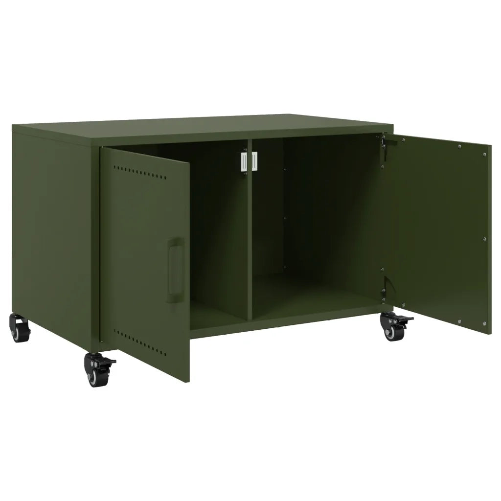 Mobile TV Verde Oliva 68x39x43,5 cm in Acciaio