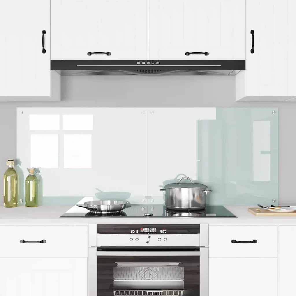 Schienale da cucina 2 pcs Bianco 80 x 60 cm vetro temperato