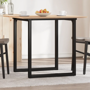 Tavolo da Pranzo Telaio a O 90x90x75 cm Legno Pino e Acciaio