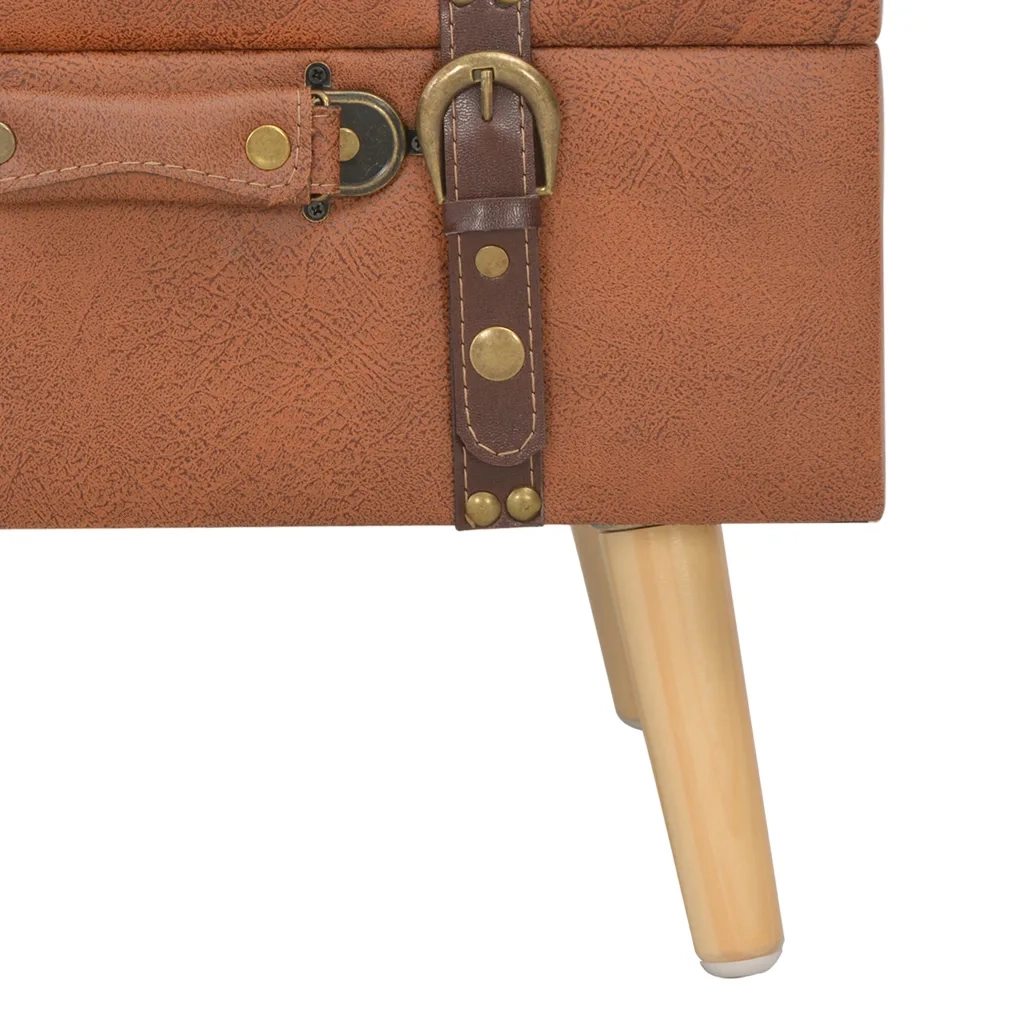 Sgabello con Contenitore 40 cm in Similpelle Tanno cod mxl 50350