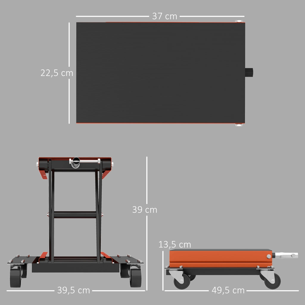 Cric per Moto ¨C Zephmum ¨C Carico 500 kg, Altezza Regolabile 135-390 mm, Arancione