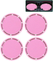 Set di 4 sottopanchine con glitter auto, contenitore per bicchieri in silicone antiscivolo, ideale per l'auto e i bicchieri, sottopanchine decorative, resistenti e idrorepellenti (rosa)